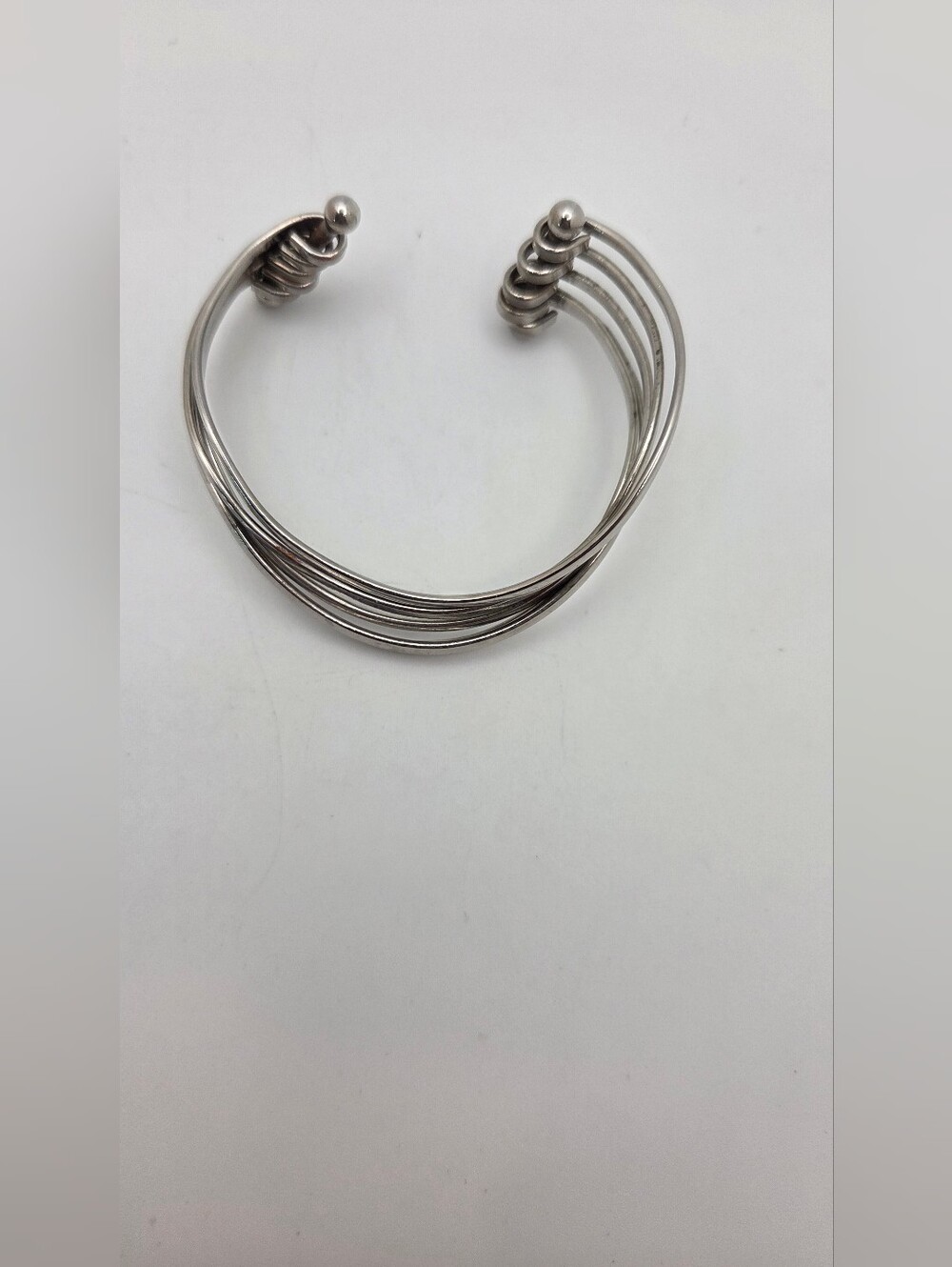 Sterling Silver Plated Multi-Band Cuff Bracelet - Silver Plated Women Jewelry - Picture 4 of 5